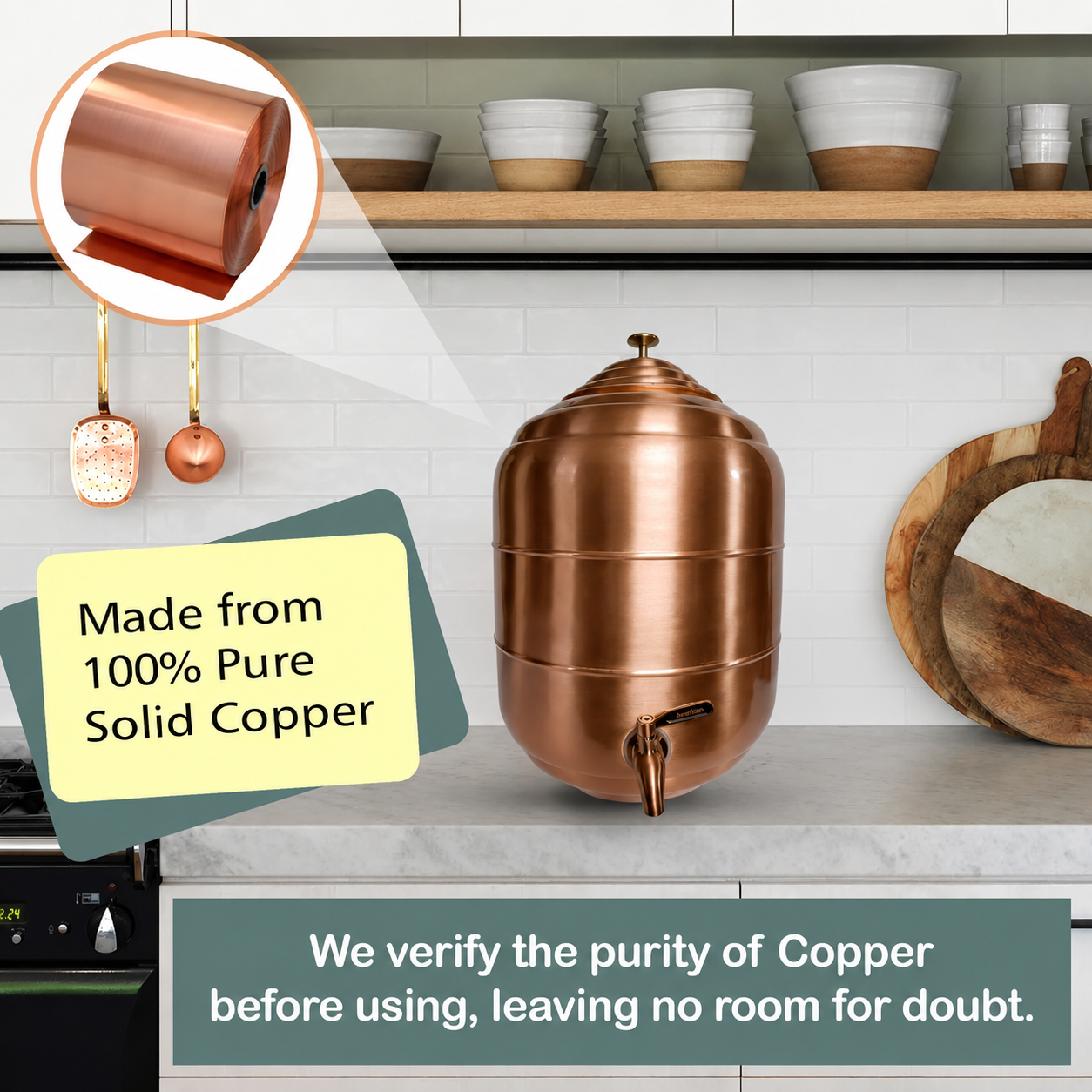 Copper Water Dispenser Tank